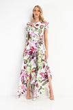 Kevan Jon Elodie frill dress in leaf print