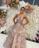 Aksana  by Tiffany’s tulle layered prom dress ballgown 4 colours latte, navy, dark green, baby blue, royal