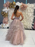 Aksana  by Tiffany’s tulle layered prom dress ballgown 4 colours latte, navy, dark green, baby blue, royal