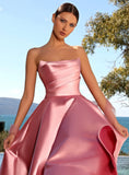 Gordana Dress NC2040 by Nicoletta Flared A Line Midi Length satin Cocktail Dress - soft pink
