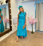 Kevan Jon Didi drape dress in turquoise