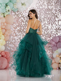 Aksana  by Tiffany’s tulle layered prom dress ballgown 4 colours latte, navy, dark green, baby blue, royal