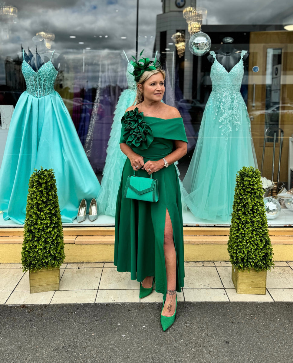 Kevan Jon Kyoto skater flare dress in Kelly green Deja Elite Boutique Kevan Jon Kyoto skater flare dress in Kelly green Deja Elite Boutique
