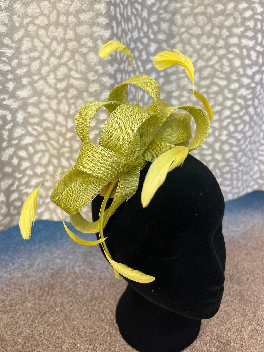 Pear lime green fascinator Deja Elite Boutique