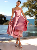 Gordana Dress NC2040 by Nicoletta Flared A Line Midi Length satin Cocktail Dress - soft pink