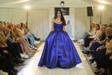 Aaden by Tiffany’s satin prom dress ballgown 3 colours cherry, fuchsia, navy