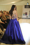 Aaden by Tiffany’s satin prom dress ballgown 3 colours cherry, fuchsia, navy