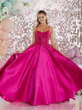 Aaden by Tiffany’s satin prom dress ballgown 3 colours cherry, fuchsia, navy