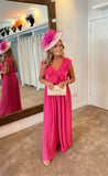 Romi ruffle pleated palazzo jumpsuit - colours