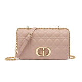 Quilted Cross body hand bag with gold chain - 5 colours