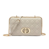 Quilted Cross body hand bag with gold chain - 5 colours