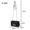 Quilted Cross body hand bag with gold chain - 5 colours