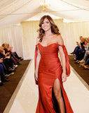 Autumn Bardot soft sheen formal dress prom dress