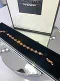 5 mm Swarovski Rose gold Crystal elements tennis bracelet