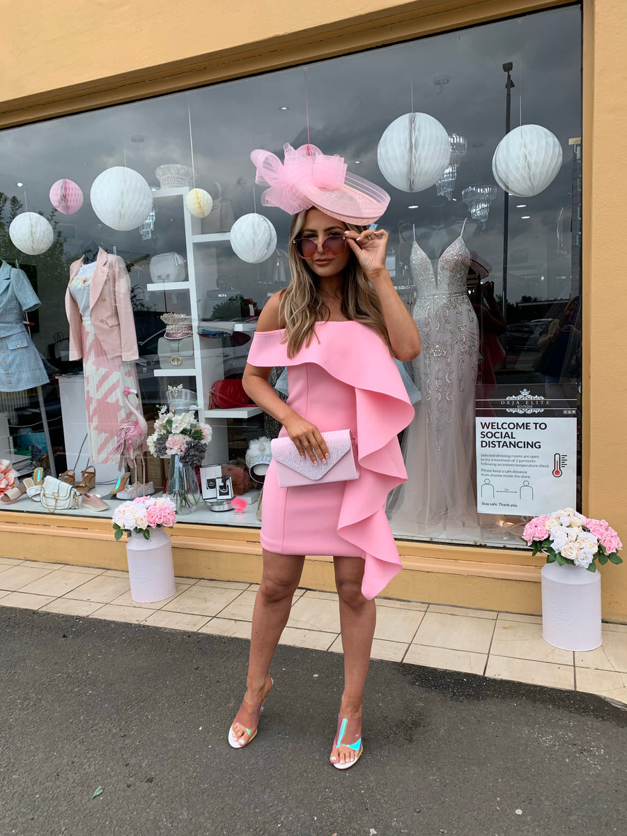 Baby pink twist fascinator – Deja Elite Boutique