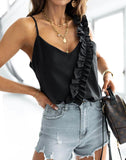 Lulu ruffle frill camisole vest top - 8 colours