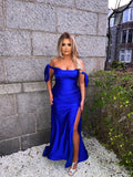 Autumn Bardot soft sheen formal dress prom dress