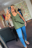 Lulu ruffle frill camisole vest top - 8 colours