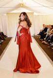 Autumn Bardot soft sheen formal dress prom dress