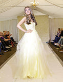 Carly lemon layered ballgown prom dress