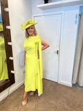 Kevan Jon Didi drape dress in neon lime