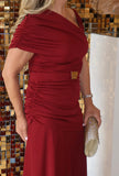 Carla Ruiz 53006 wine ruched full length occasion dress (Copy)