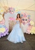 Yana tulle layered Ballgown prom dress by Tiffanys baby pink, baby blue, black
