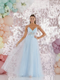 Alina by Tiffany’s tulle prom dress in baby blue, lilac
