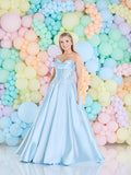 Narina satin ballgown prom dress by Tiffanys