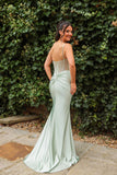 Hermione 1250 sage tight fitting prom dress