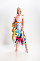Kevan Jon Emilia pleat knee dress in rainbow
