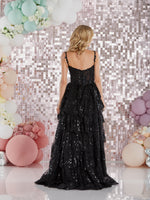 Jaxie by Tiffany’s tulle layered prom dress ballgown in black