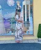 Kevan Jon Denver drape dress in nude print