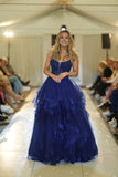 Aksana  by Tiffany’s tulle layered prom dress ballgown 4 colours latte, navy, dark green, baby blue