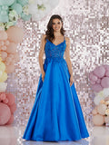 Hayden  by Tiffany’s satin prom dress ballgown 2 colours dark green, royal