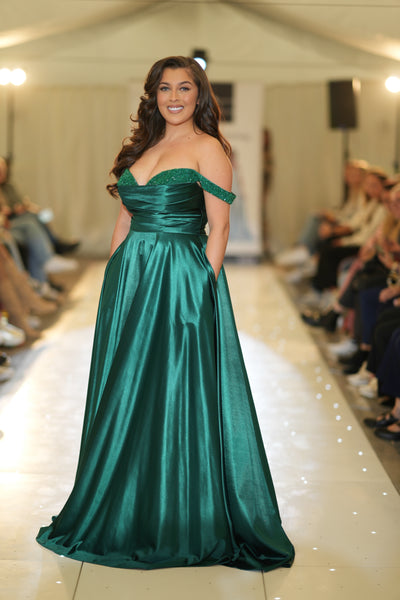 Jade satin corset cowl prom dress ballgown Deja Elite Boutique Jade satin corset cowl prom dress ballgown Deja Elite Boutique