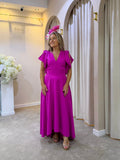 Kevan Jon Serena skater fit and flare dress in bright pink