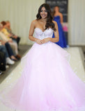 Yana tulle layered Ballgown prom dress by Tiffanys baby pink, baby blue, black