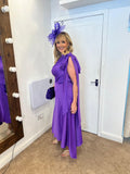 Kevan Jon Didi drape dress in violet purple