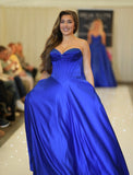 Vala satin prom dress ballgown by Tiffanys in royal, green, red, baby blue