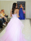 Yana tulle layered Ballgown prom dress by Tiffanys baby pink, baby blue, black