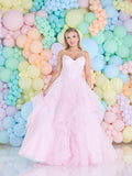 Cassia layered tulle prom dress ballgown by Tiffanys Prom