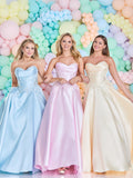 Narina satin ballgown prom dress by Tiffanys