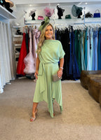 Kevan Jon mila dress in pistachio green