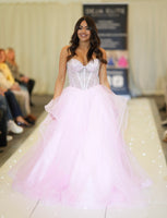 Yana tulle layered Ballgown prom dress by Tiffanys baby pink, baby blue, black