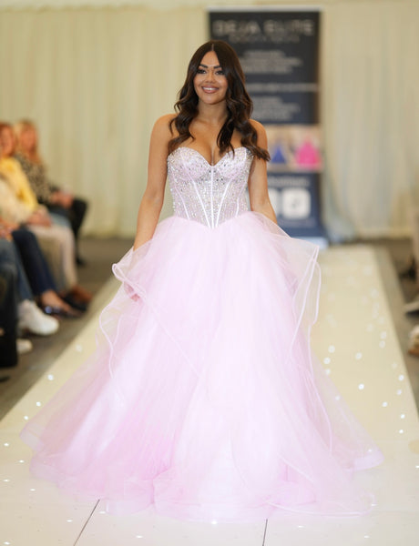 Yana tulle layered Ballgown prom dress by Tiffanys baby pink, baby blue, black