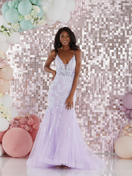 Christa by Tiffanys sequin corset prom dress light blue and lilac Deja Elite Boutique Christa by Tiffanys sequin corset prom dress light blue and lilac Deja Elite Boutique