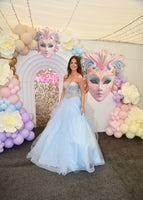 Yana tulle layered Ballgown prom dress by Tiffanys baby pink, baby blue, black