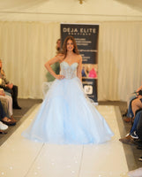 Yana tulle layered Ballgown prom dress by Tiffanys baby pink, baby blue, black