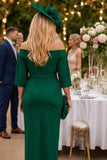 Emerald Bardot ruched waist detail midi dress by Red and Royal